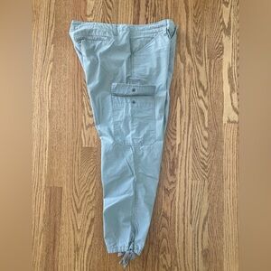 GH Bass 100% Lightweight Cotton Cargo Pants Drawstring Ankle Gray Size 4 Regular